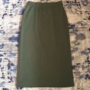 Olive green midi skirt
